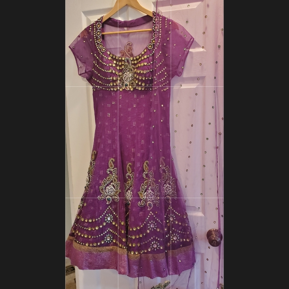 Net/Brocade Indian Anarkali Suit/Dress, 38/40, M/L